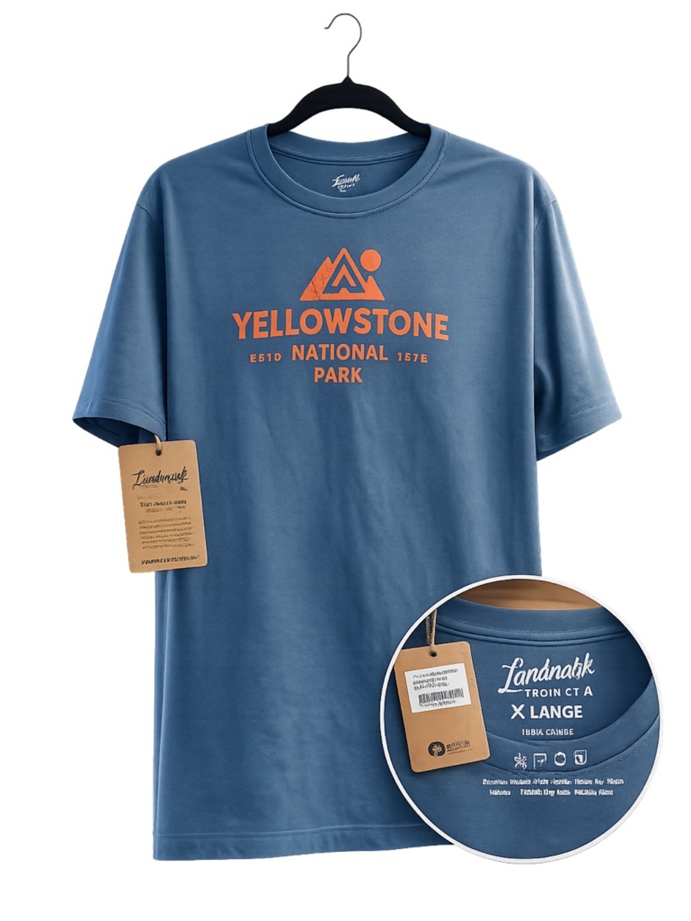 Landmark Project Yellowstone National Park Short Sleeve Tee - Blue #A1-0005